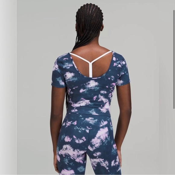 Lululemon Align Tee Navy & Pink Tie Dye 4 - Picture 6 of 6